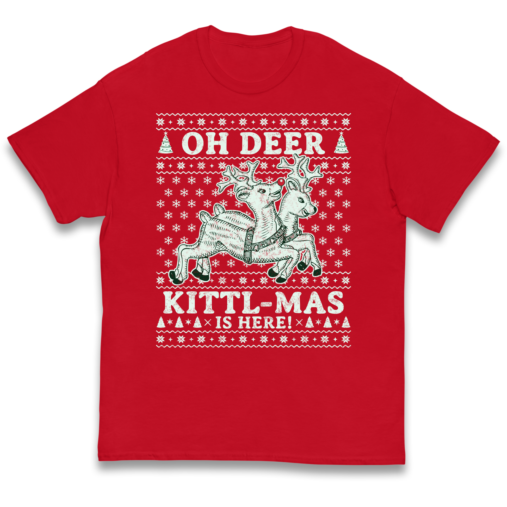 Oh Deer Kittl Mas Is Here Christmas kids t shirt