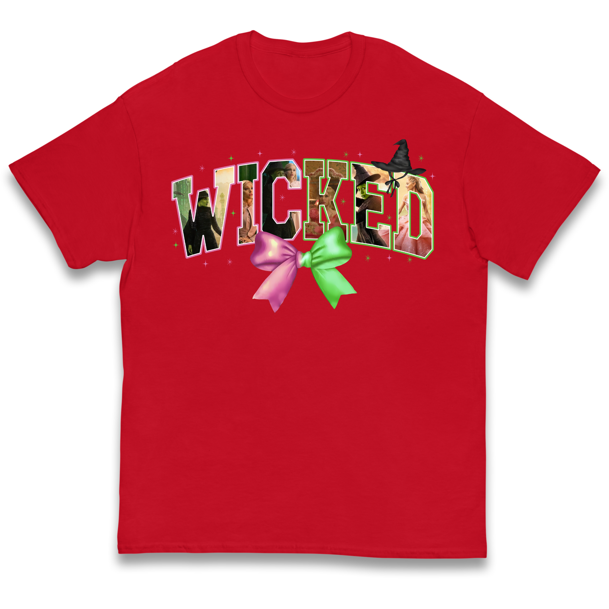 Wicked Pink and Green Bow Kids T Shirt 