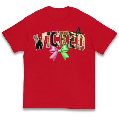 Wicked Pink and Green Bow Kids T Shirt 