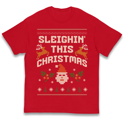 Sleighin This Christmas Christmas kids t shirt
