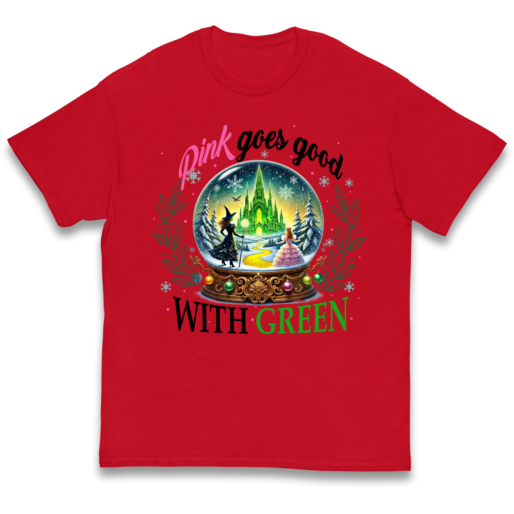 Wicked Pink Goes Good With Green Kids T Shirt 