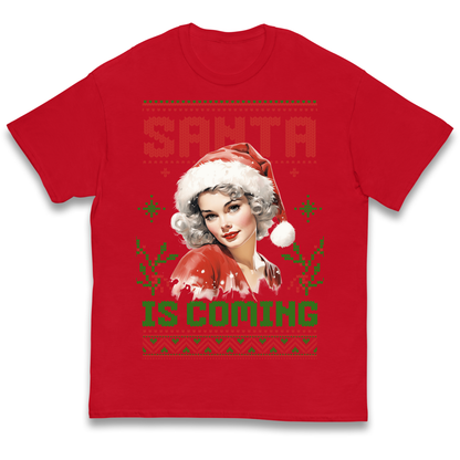 Santa is Coming Christmas kids t shirt