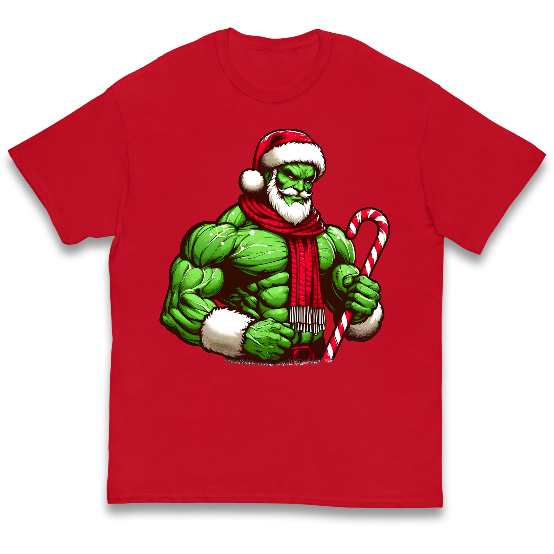 The Hulk Candy Cane Santa kids t shirt
