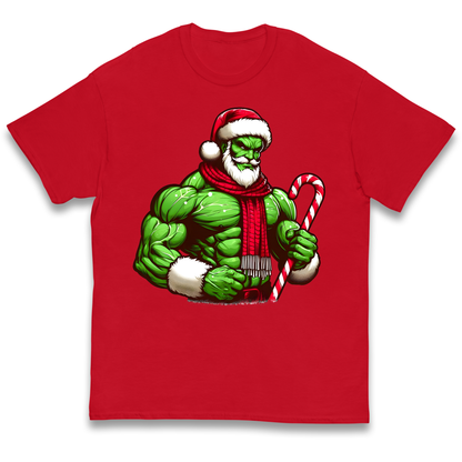 The Hulk Candy Cane Santa kids t shirt
