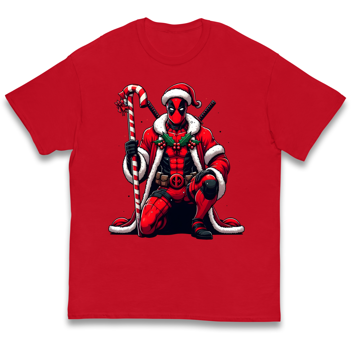 DeadPool Candy Cane Santa kids t shirt