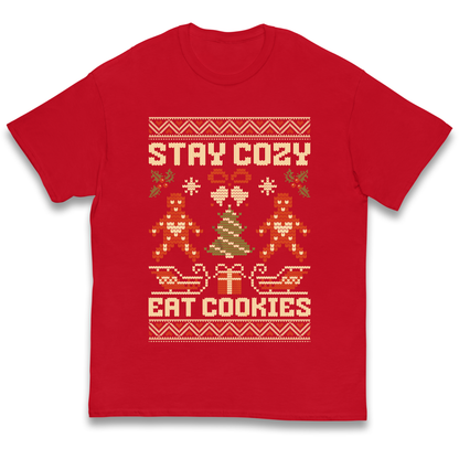 Stay Cozy Eat Cookies Christmas kids t shirt