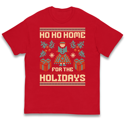 HO HO Home For the Holidays Christmas kids t shirt