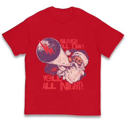 Sleigh All Day Yell All Night Santa Christmas kids t shirt
