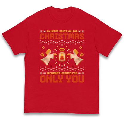 My Heart Wants You For Christmas Only You Christmas kids t shirt
