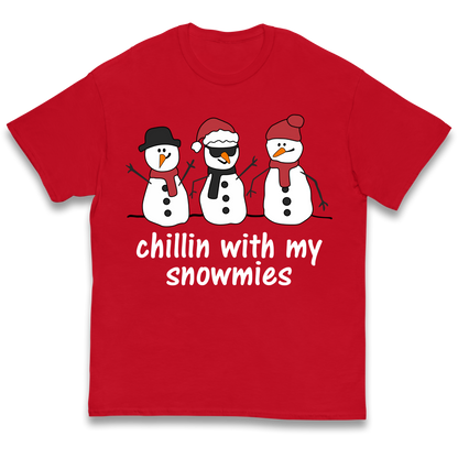 Chillin With My Snowmies kids t shirt