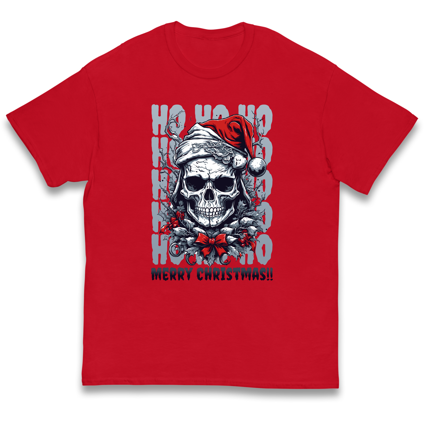 HO HO HO Santa Skelington Christmas kids t shirt