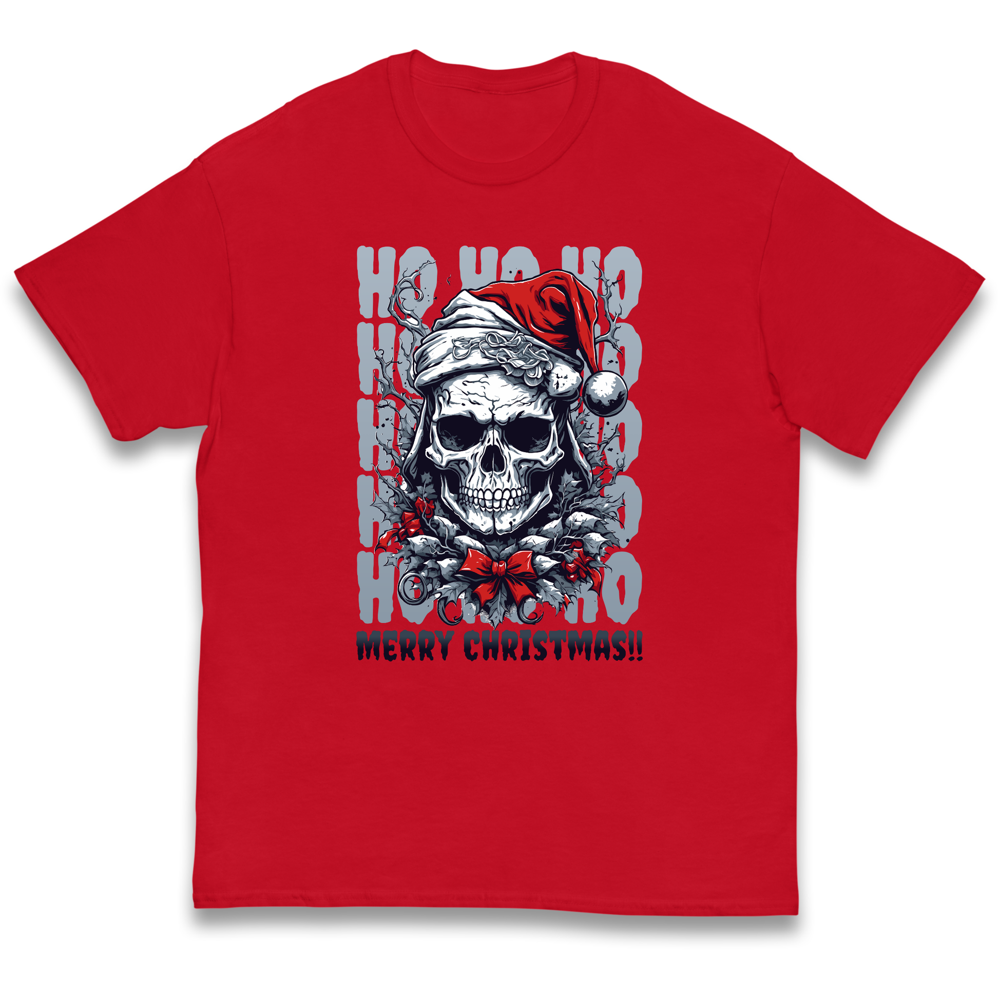 HO HO HO Santa Skelington Christmas kids t shirt