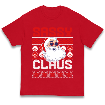 Sassy Claus Santa Christmas kids t shirt