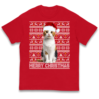 Merry Christmas Cat kids t shirt