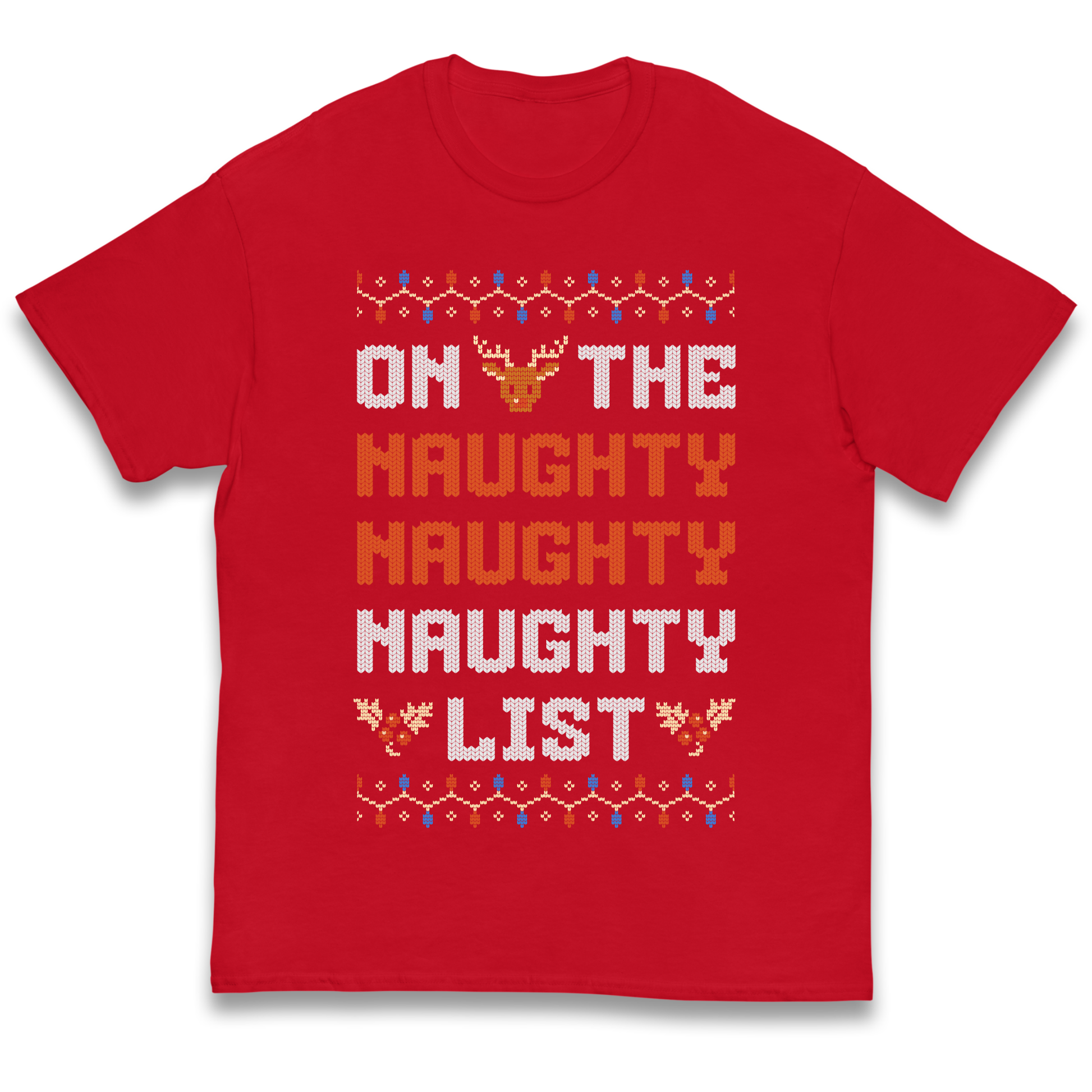 On The Naughty Naughty Naughty List Christmas kids t shirt