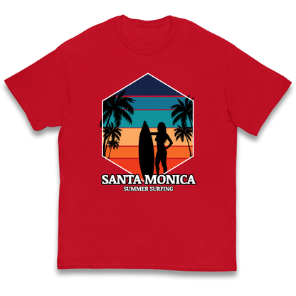 Santa Monica Summer Surfing kids t shirt