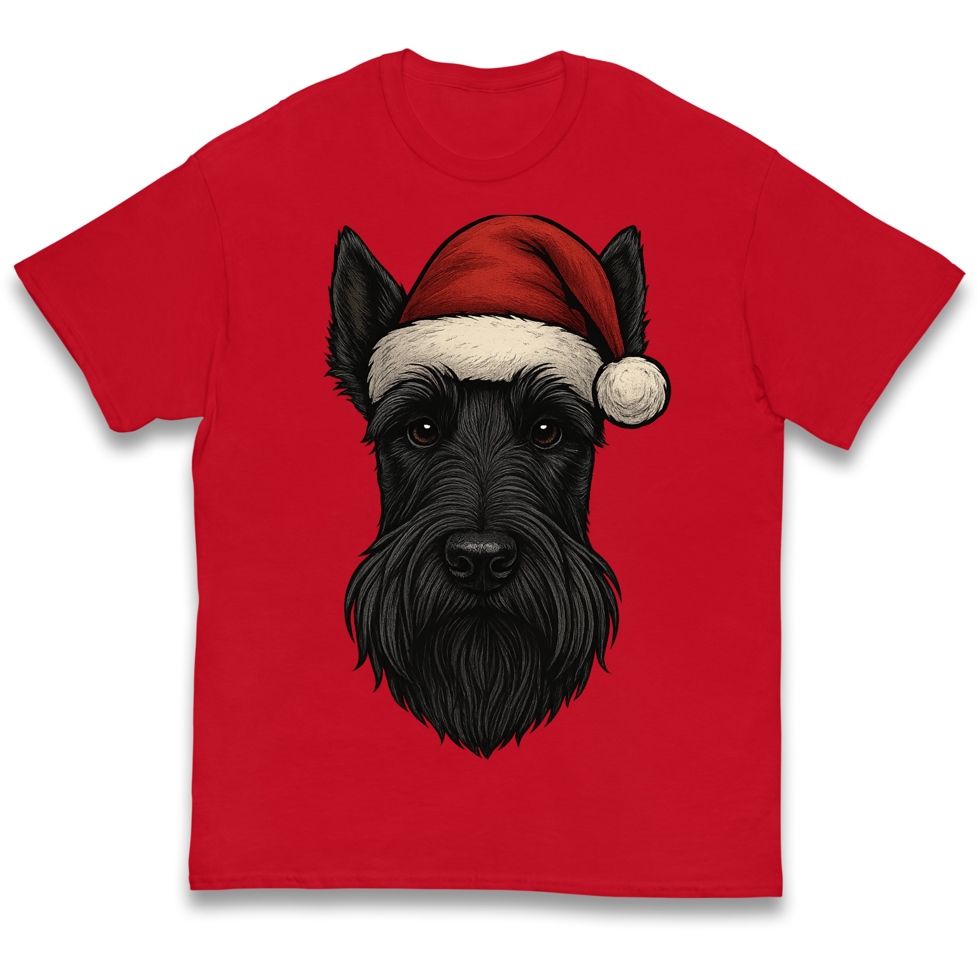 Scottish Terrier Face Christmas kids t shirt