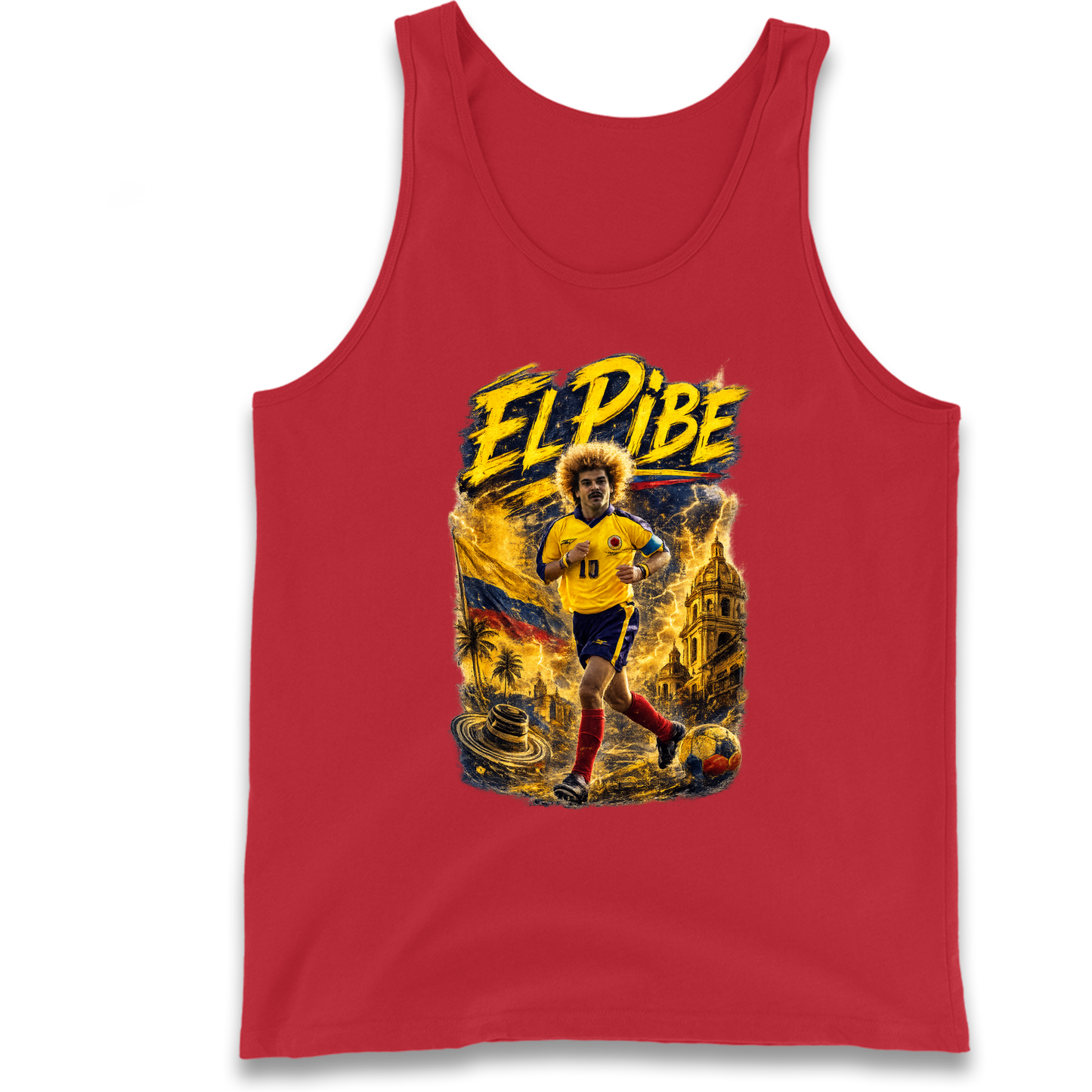 Carlos Valderrama Colombia Football Tank Top