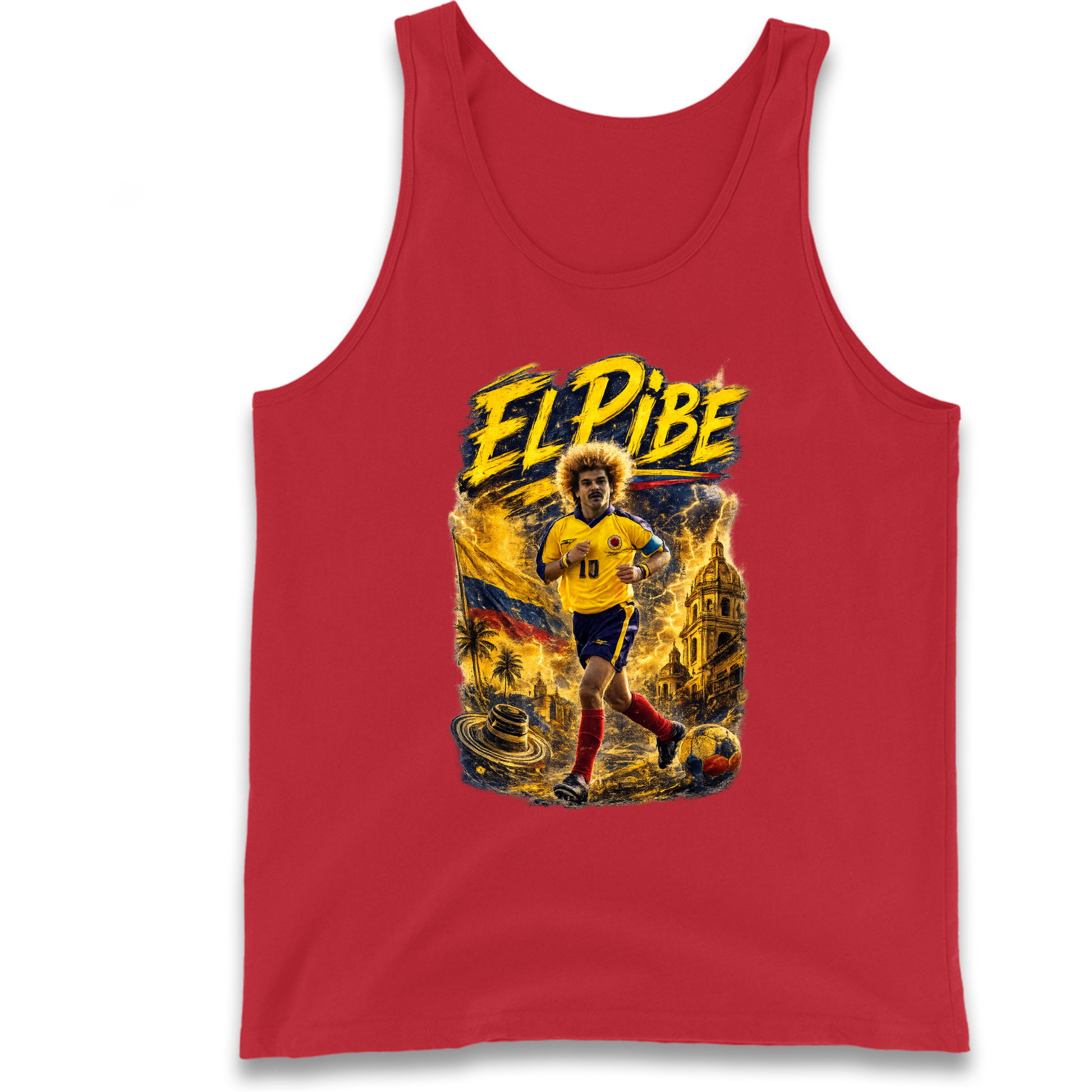 Carlos Valderrama Colombia Football Tank Top