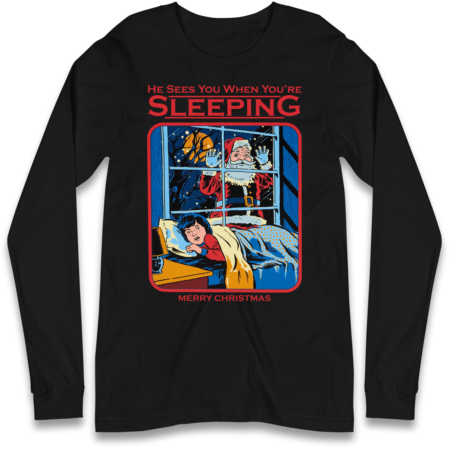 Creepy Santa Claus Christmas Longsleeve T Shirt