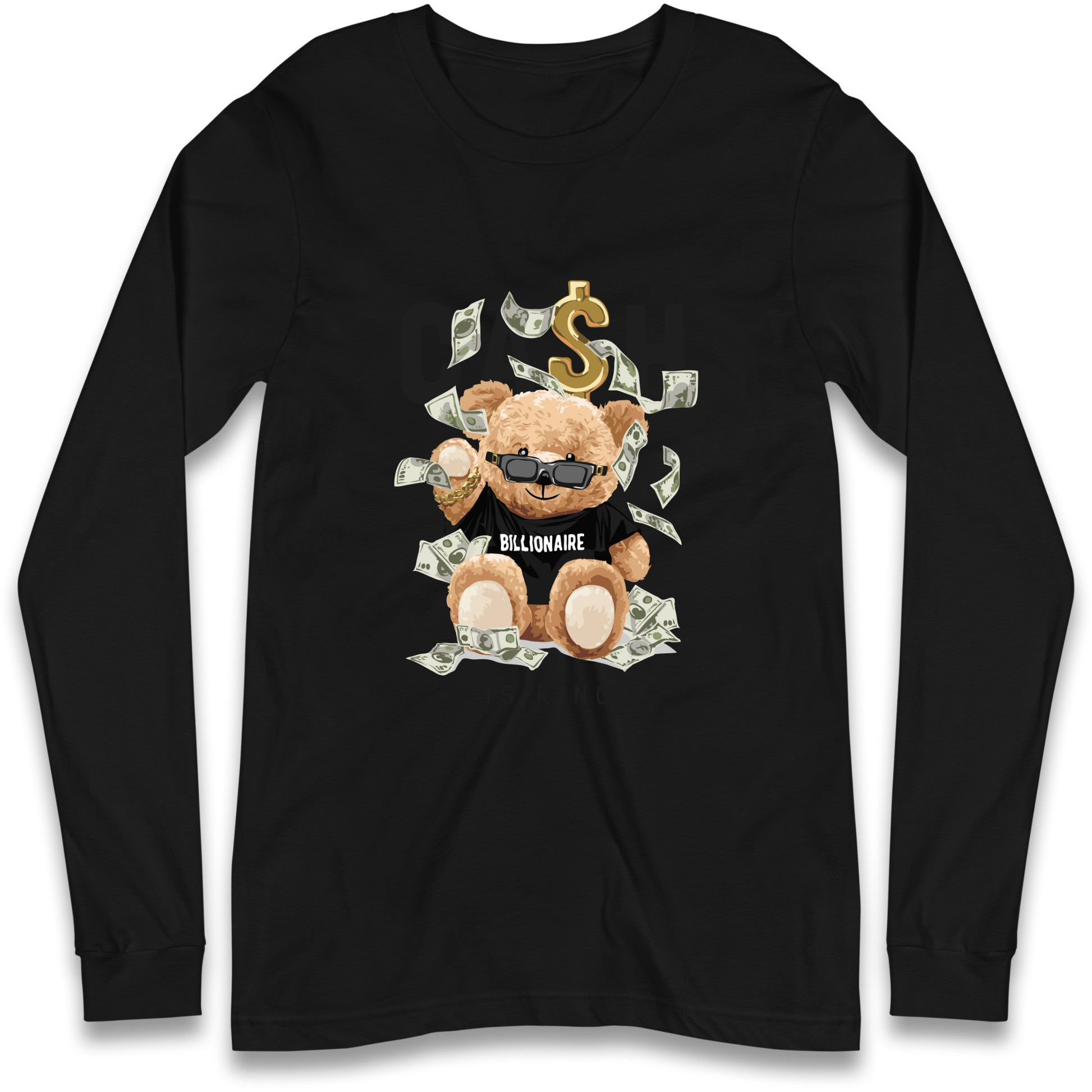 Teddy Bear Billionaire Streetwear Longsleeve T Shirt