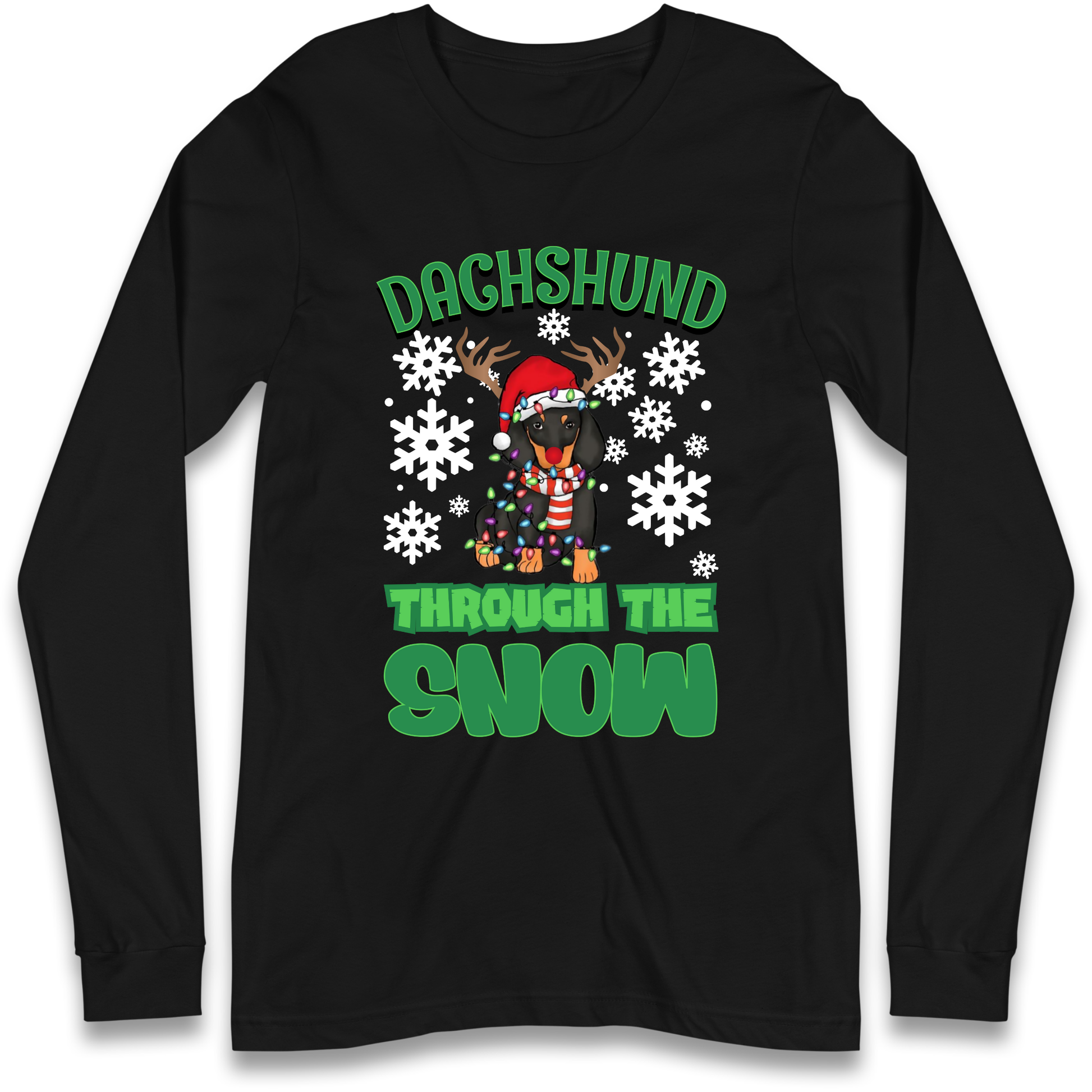Dachshund Through The Snow Christmas Longsleeve T Shirt
