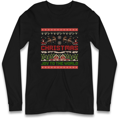 Christmas Joy to the World Christmas Longsleeve T Shirt