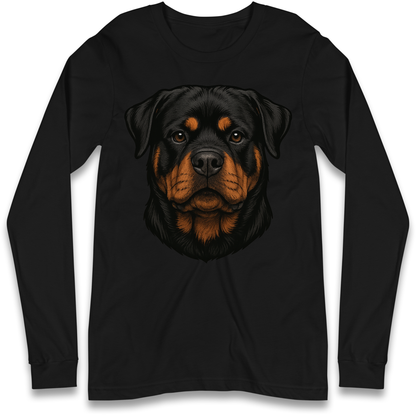 Rottweiler Face Longsleeve T Shirt