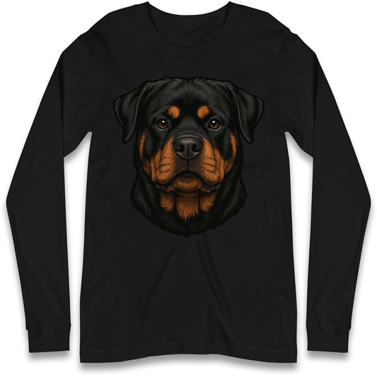 Rottweiler Face Longsleeve T Shirt