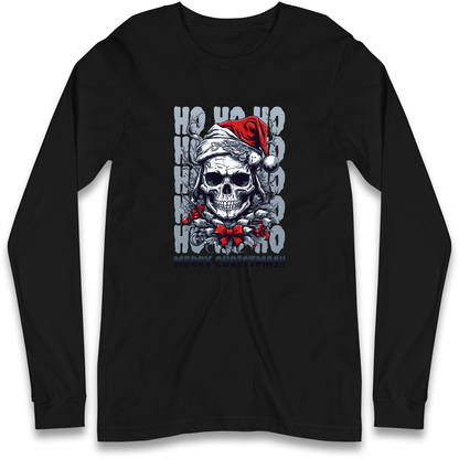 HO HO HO Santa Skelington Christmas Longsleeve T Shirt