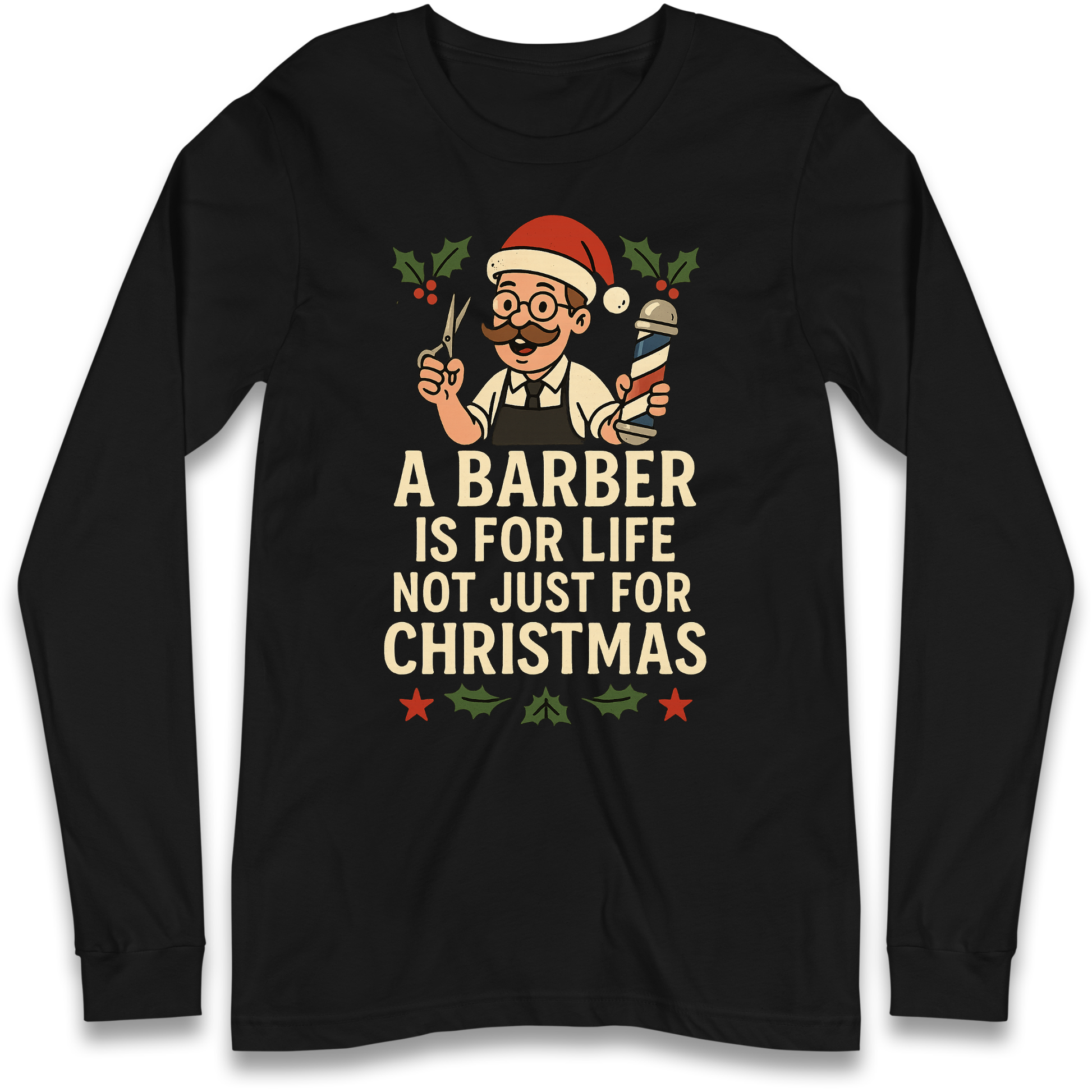 Barber Christmas Longsleeve T Shirt