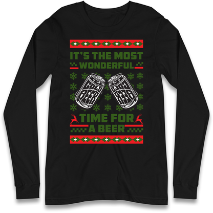 Its The Most Wonderful Time For A Beer Christmas Longsleeve T Shirt