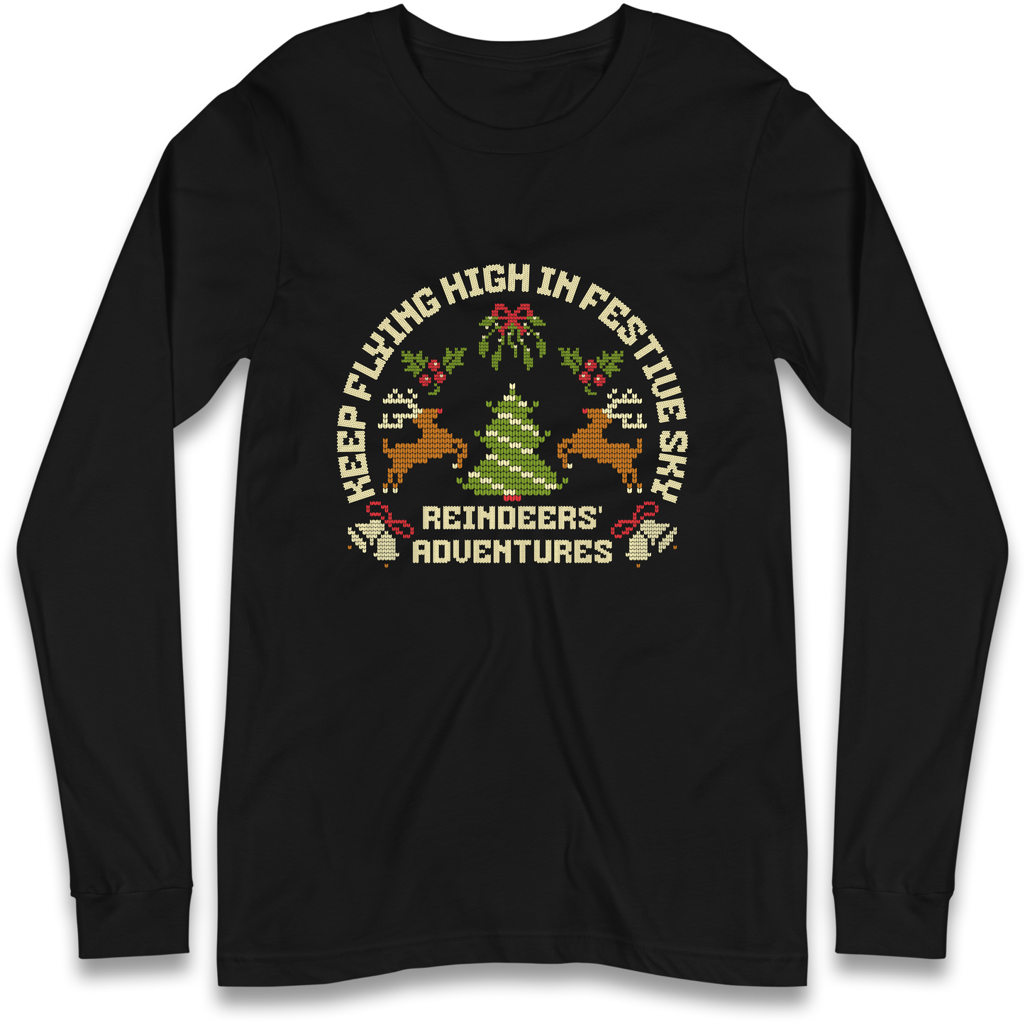 Keep Flying High In Festive Sky Christmas Longsleeve T Shirt