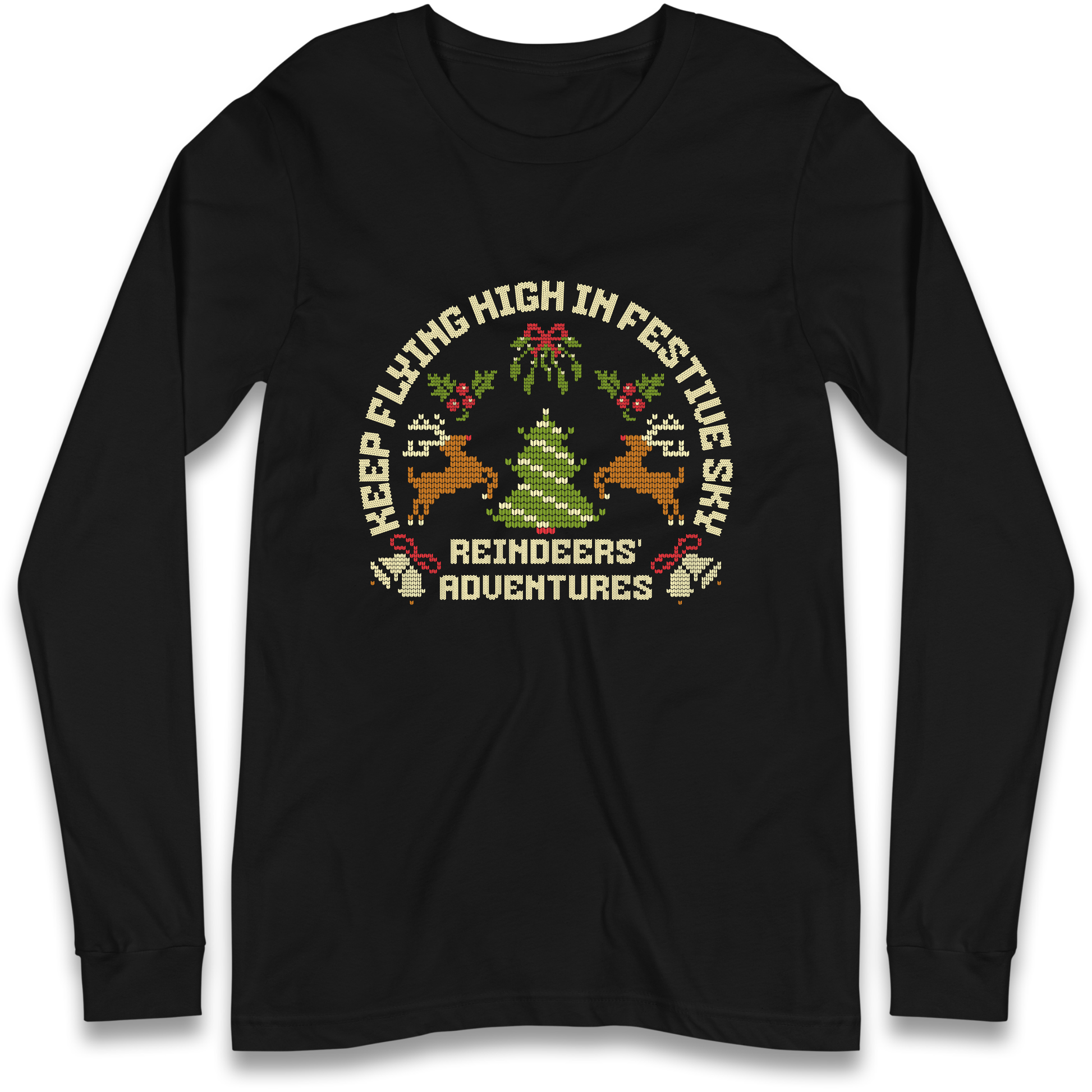 Keep Flying High In Festive Sky Christmas Longsleeve T Shirt