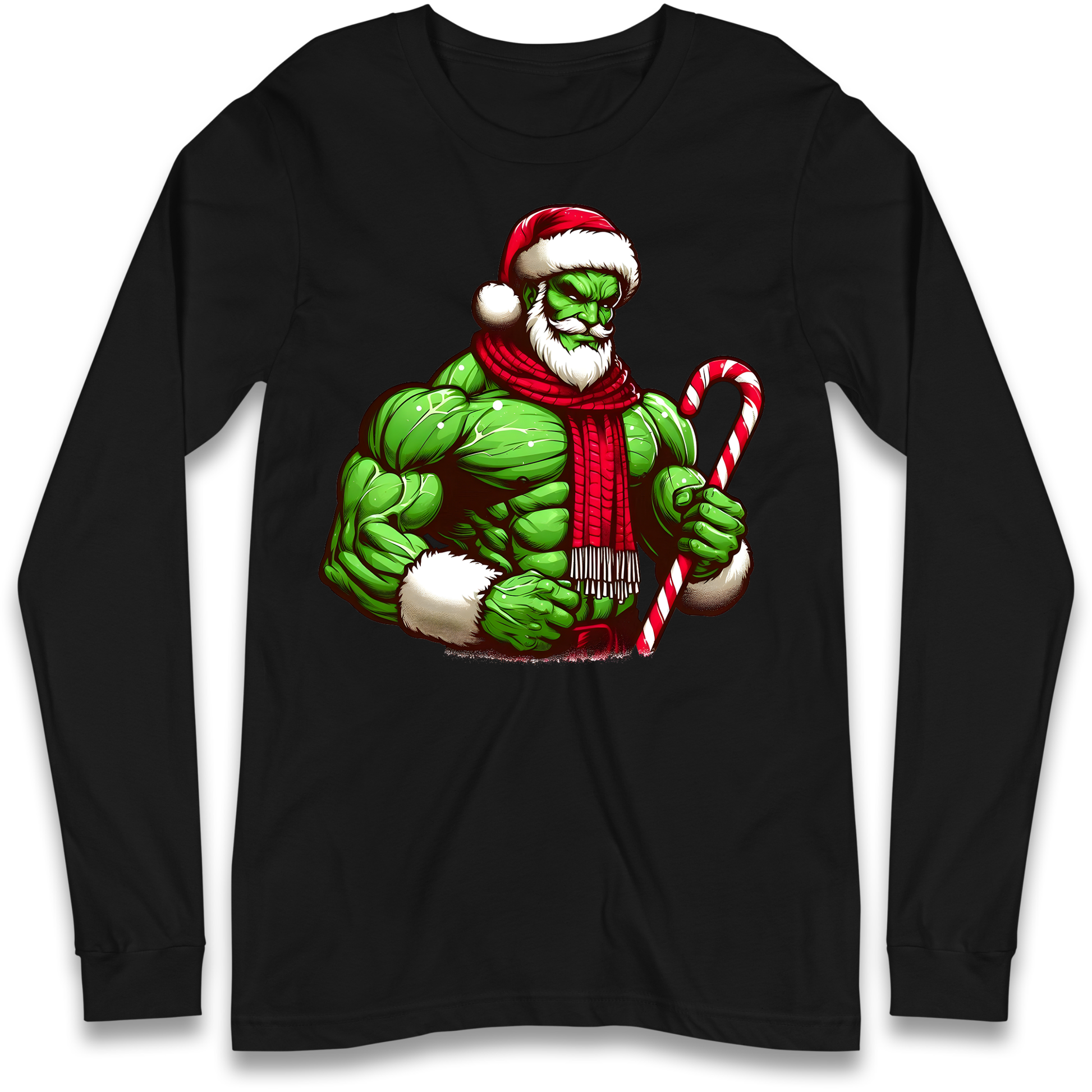 The Hulk Candy Cane Santa Longsleeve T Shirt