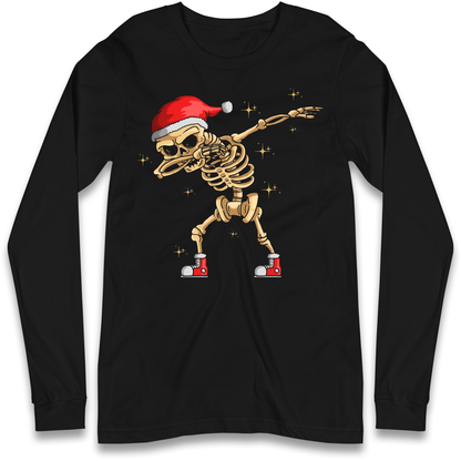 Santa Skellington Dabbing Christmas Longsleeve T Shirt
