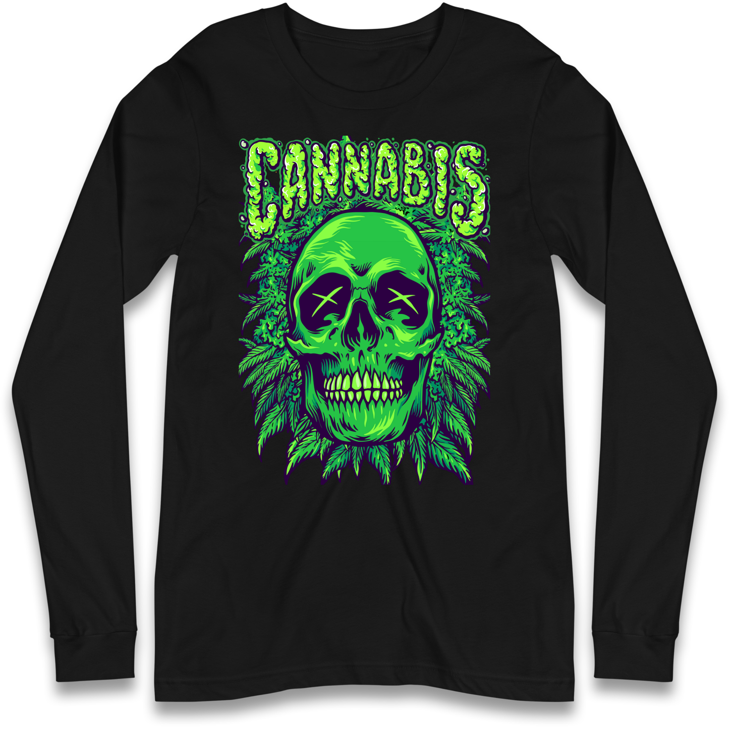 Cannabis Skull Longsleeve T Shirt