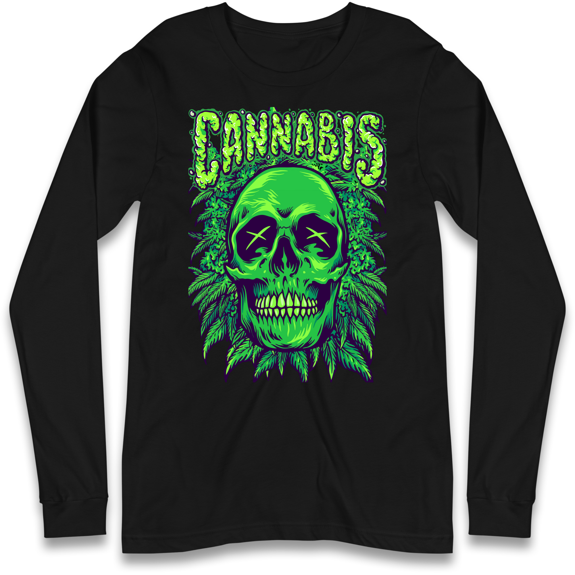 Cannabis Skull Longsleeve T Shirt