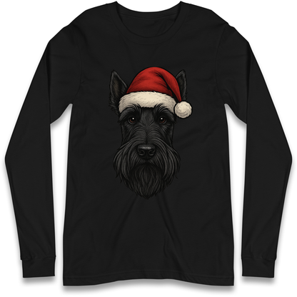 Scottish Terrier Face Christmas Longsleeve T Shirt