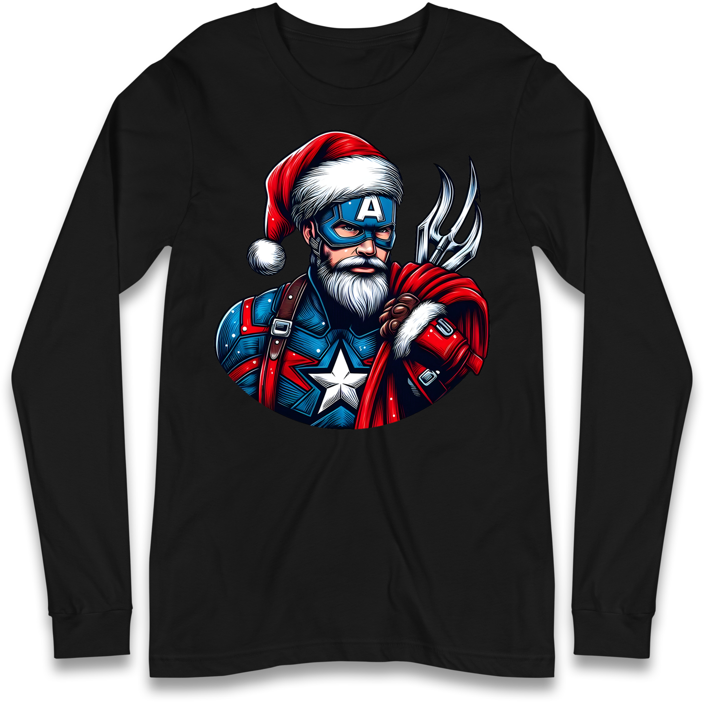 Captain America Santa Longsleeve T Shirt