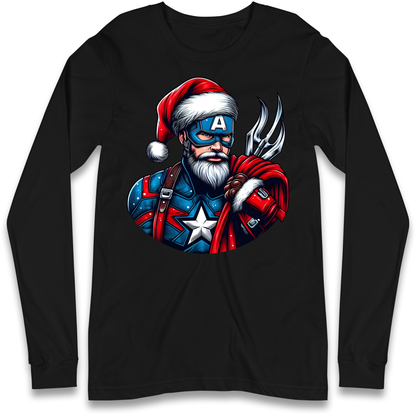 Captain America Santa Longsleeve T Shirt