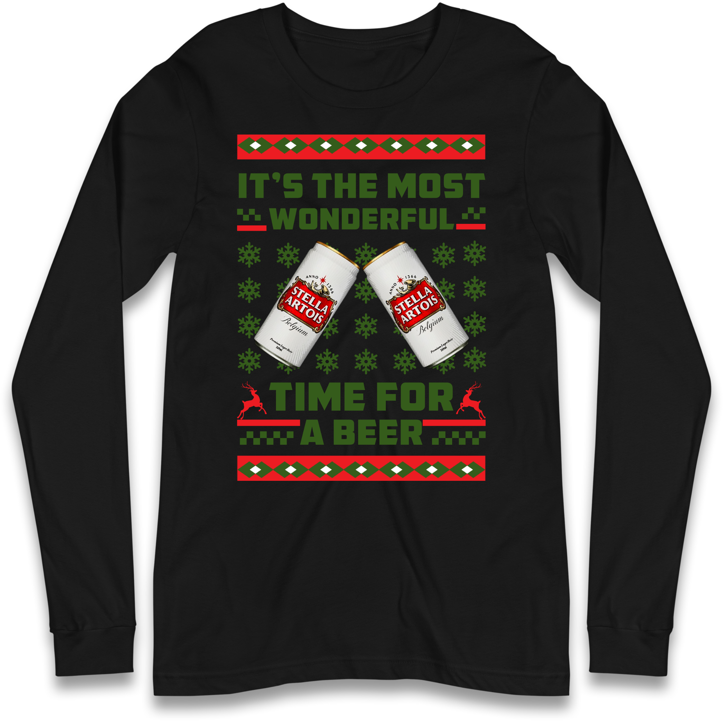 Its The Most Wonderful Time for A Beer Stella Christmas Longsleeve T Shirt