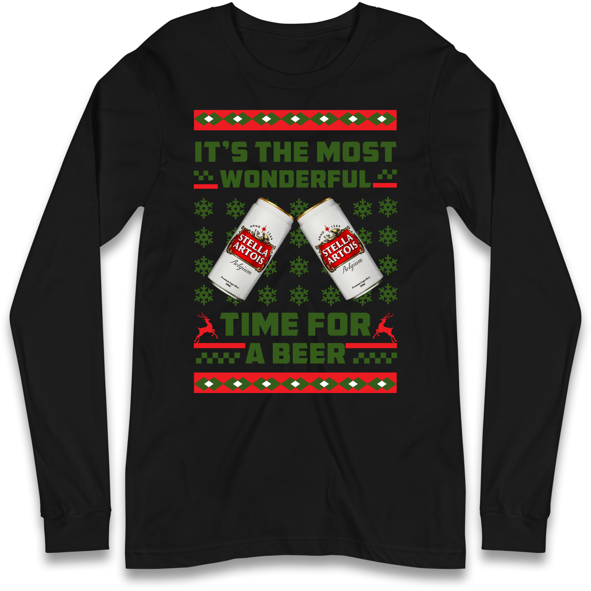 Its The Most Wonderful Time for A Beer Stella Christmas Longsleeve T Shirt