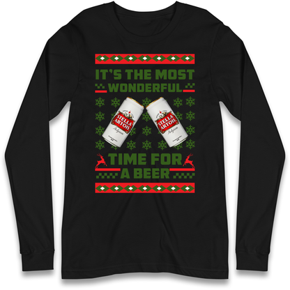 Its The Most Wonderful Time for A Beer Stella Christmas Longsleeve T Shirt