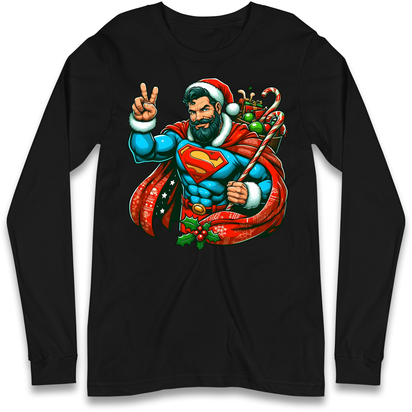Superman Santa Longsleeve T Shirt