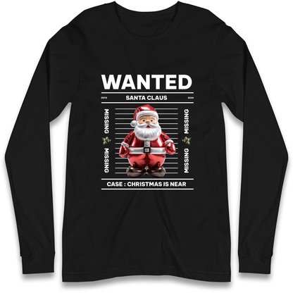Wanted Santa Claus Christmas Longsleeve T Shirt