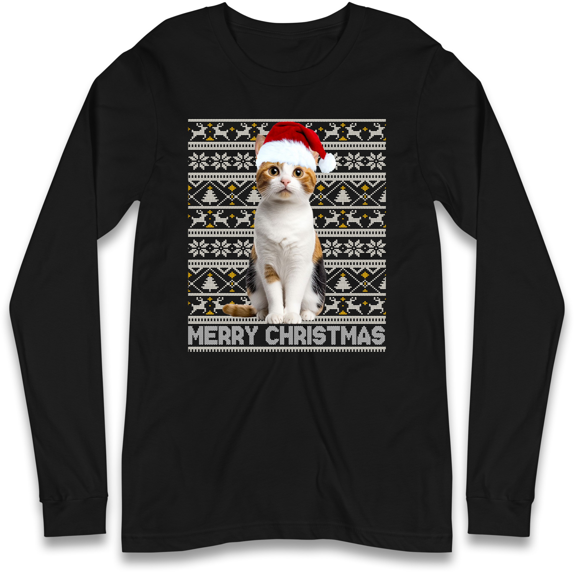 Merry Christmas Cat Longsleeve T Shirt