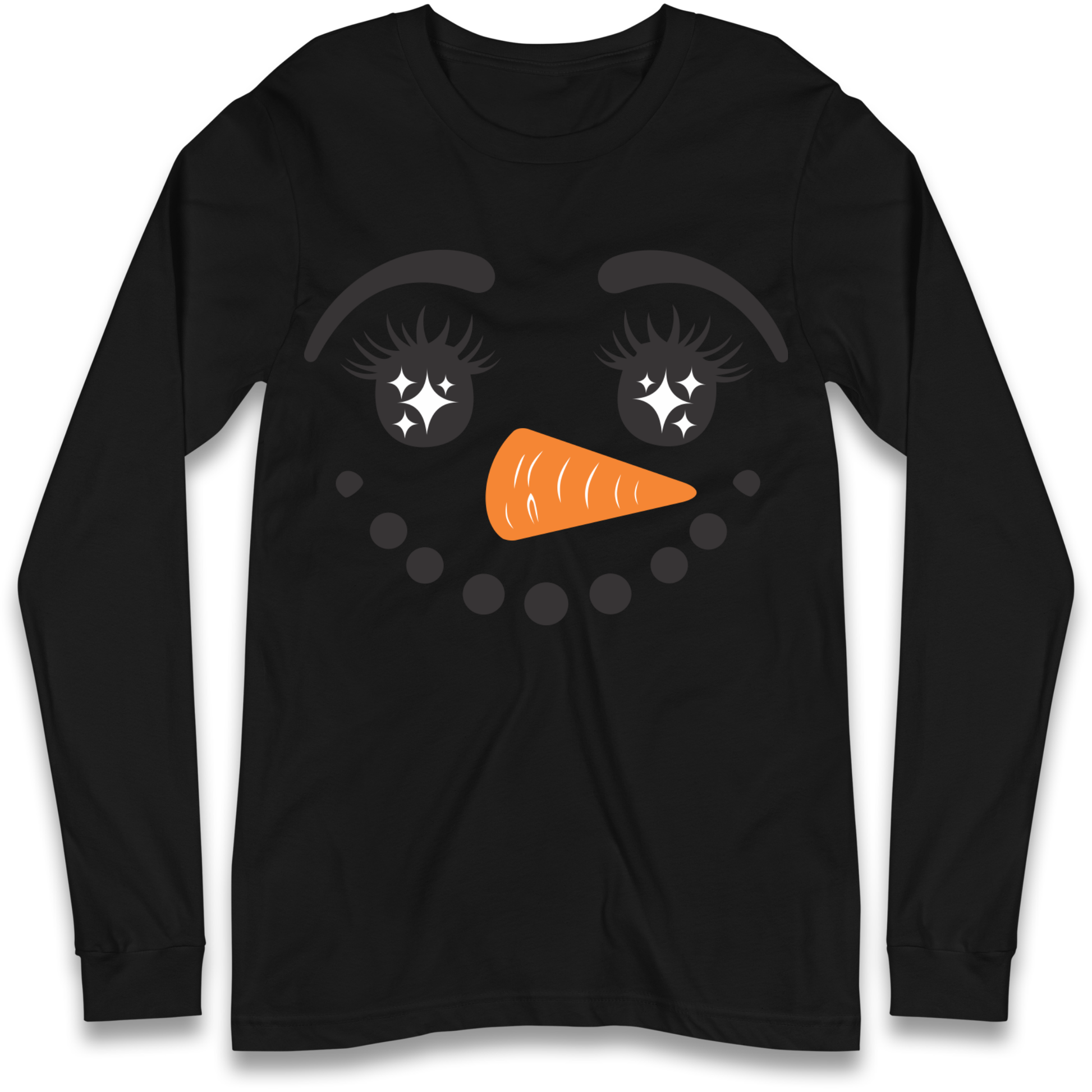 Snowman Face Christmas Longsleeve T Shirt