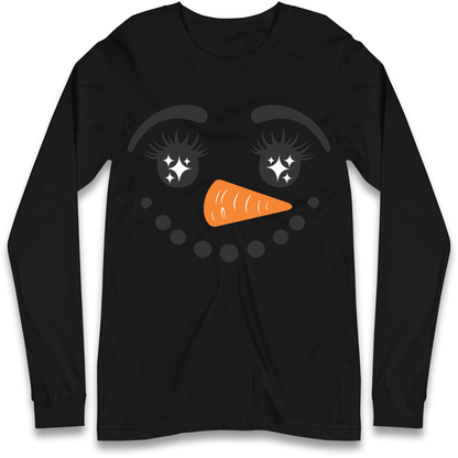 Snowman Face Christmas Longsleeve T Shirt