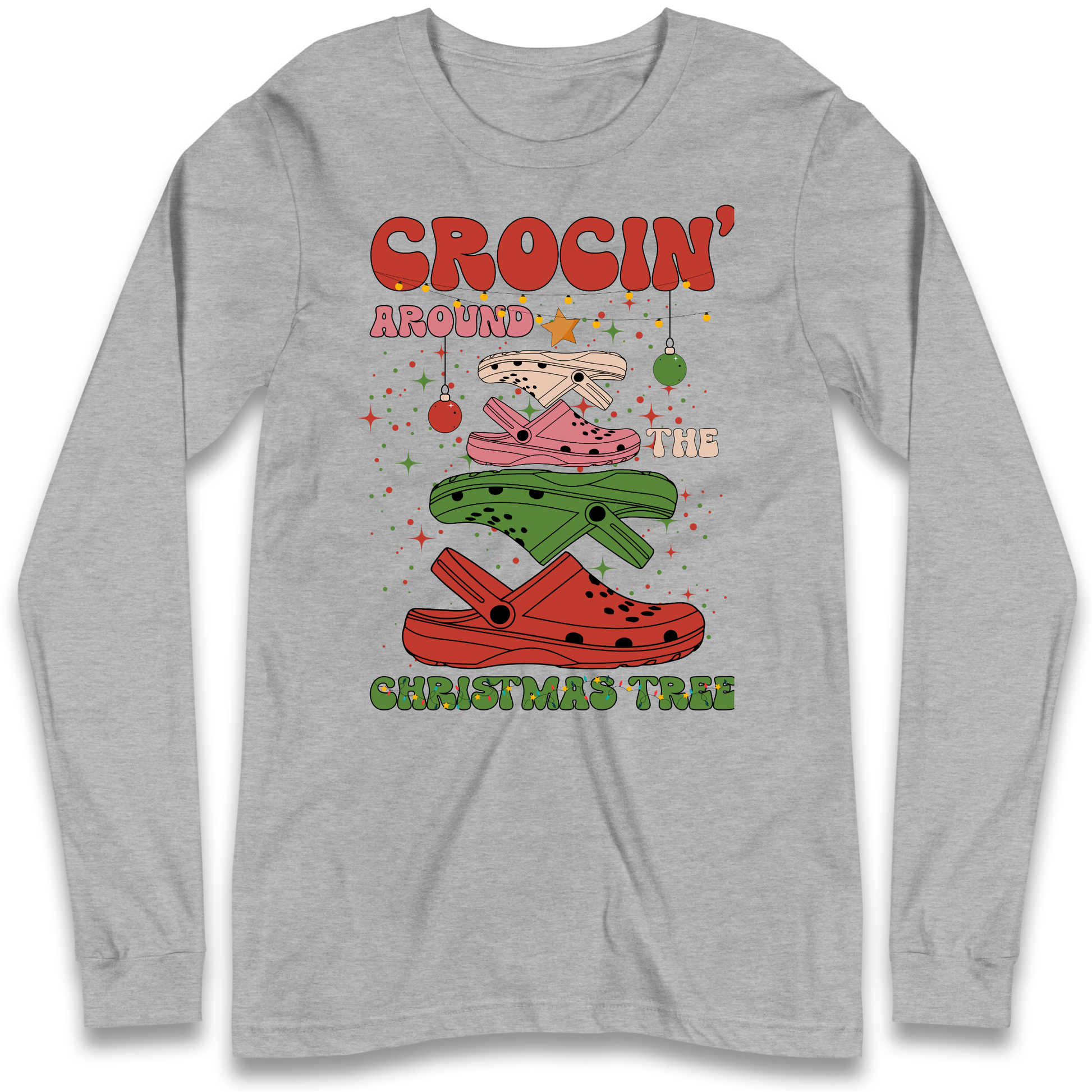 Crockin Around the Christmas Tree Christmas Longsleeve T Shirt